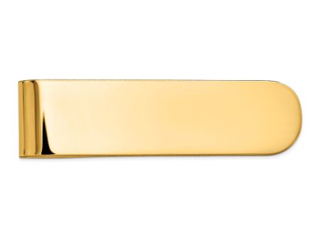 Men s 14k Yellow Gold Polished Slim Fold-Over Money Clip For Cheap