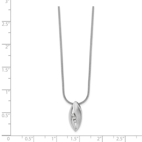 3 Stone Diamond Marquise Necklace in Rhodium Plated Silver, 18-20 Inch Supply