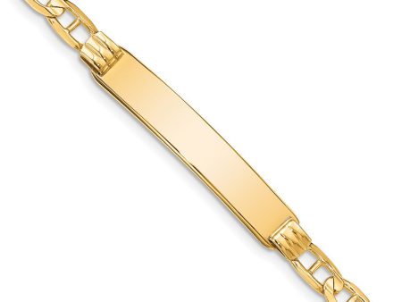 14k Yellow Gold Anchor Link I.D. Bracelet - 7 Inch Hot on Sale