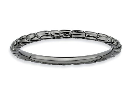 1.5mm Stackable Black Plated Silver Band Online Hot Sale