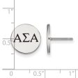 Sterling Silver Alpha Sigma Alpha Black Enamel Greek Post Earrings Fashion