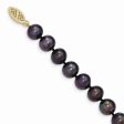 8-9mm, Black FW Cultured Pearl & 14k Yellow Gold Clasp Necklace Online Sale