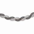 Two Tone Diamond Cut Braided Necklace in Sterling Silver, 18.5 Inch Online Hot Sale