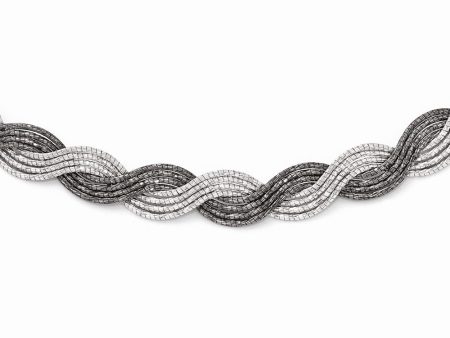 Two Tone Diamond Cut Braided Necklace in Sterling Silver, 18.5 Inch Online Hot Sale