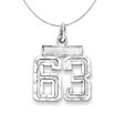 Sterling Silver, Varsity Collection, Small D C Number 63 Necklace on Sale