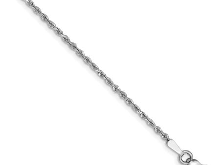 1.5mm Diamond Cut Rope Chain Bracelet in 14k White Gold, 6 Inch Online now