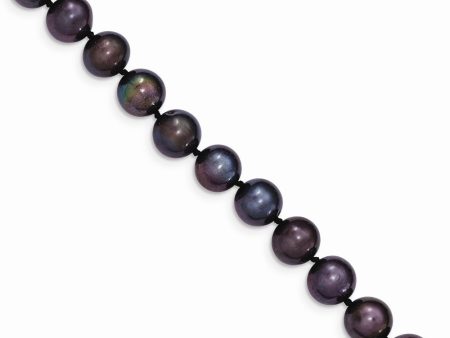 8-9mm, Black FW Cultured Pearl & 14k Yellow Gold Clasp Necklace Online Sale