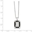 1 3 Cttw Black & White Diamond Rectangle Necklace in Sterling Silver For Sale