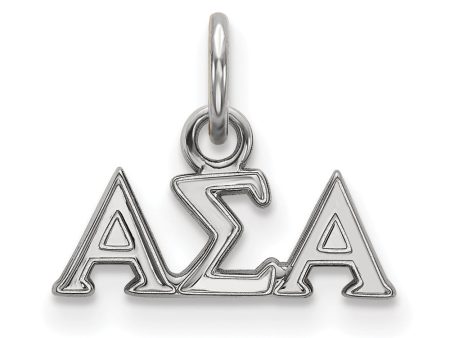 Sterling Silver Alpha Sigma Alpha XS (Tiny) Greek Letters Charm For Sale