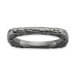 2.25mm Stackable Black Plated Silver Square Cobblestone Band on Sale