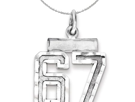 Sterling Silver, Varsity Collection, Small D C Number 67 Necklace Online Hot Sale