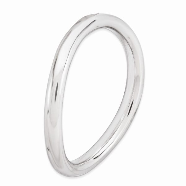 2.25mm Stackable Sterling Silver Curved Polished Band For Cheap