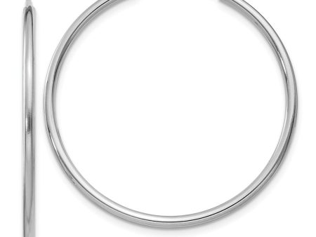 1.5mm, 14k White Gold Endless Hoop Earrings, 32mm (1 1 4 Inch) Online Sale