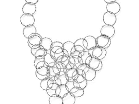 Textured Multi Circle Collar Necklace in Sterling Silver, 20 Inch on Sale