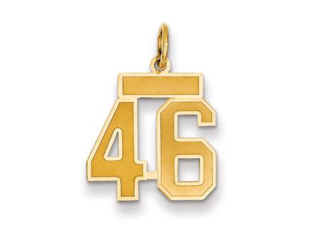 14k Yellow Gold, Jersey Collection, Small Number 46 Pendant Online Hot Sale