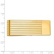 Men s 14k Yellow Gold Striped Fold-Over Money Clip For Discount