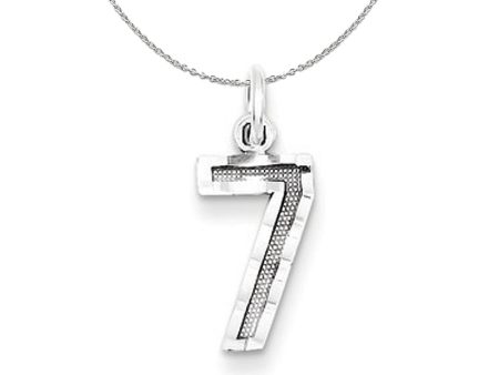 Sterling Silver, Varsity Collection, Small D C Number 7 Necklace Hot on Sale