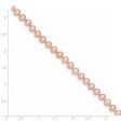 4-5mm, Pink FW Cultured Pearl & 14k Yellow Gold Clasp Necklace For Sale