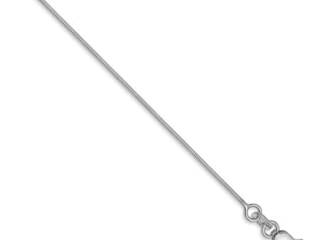 0.8mm, 14k White Gold, Octagonal Snake Chain Anklet or Bracelet Cheap