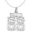 Sterling Silver, Varsity Collection, Small D C Number 66 Necklace Online