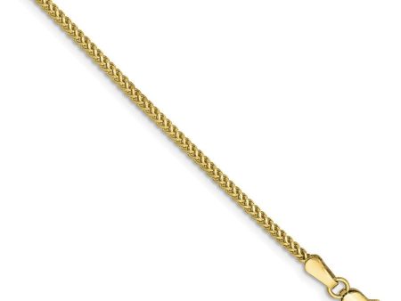 1.3mm 10k Yellow Gold Solid Franco Chain Bracelet Online Sale