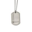 Titanium Grooved and Diamond Accent Dog Tag Necklace 22 Inch Online Sale