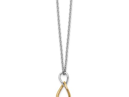 Twisted Diamond Necklace, Rhodium & Gold Tone Plated Silver, 18-20 In Online