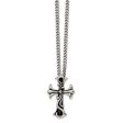 Antiqued Stainless Steel Medieval Cross Necklace - 22 Inch Supply