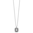 1 3 Cttw Black & White Diamond Rectangle Necklace in Sterling Silver For Sale