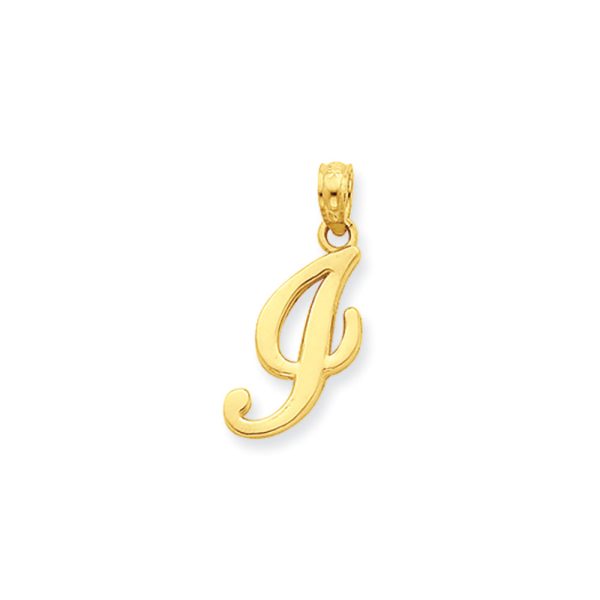 14k Yellow Gold, Mimi Collection, Small Script Initial I Pendant Online