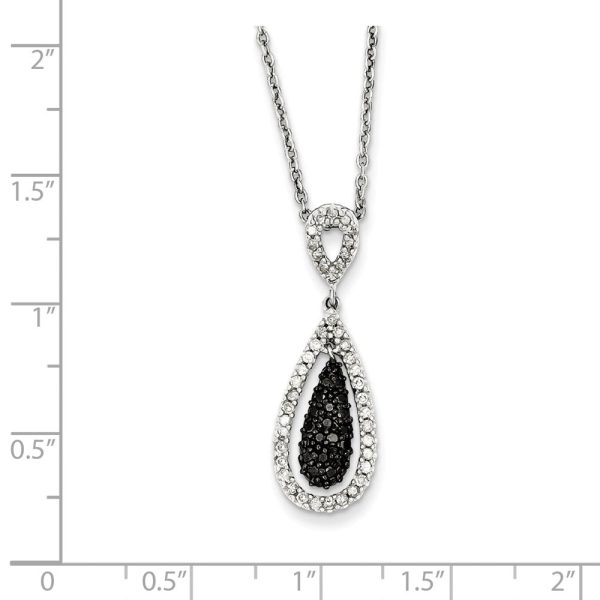 1 2 Cttw Black & White Diamond Teardrop Necklace in Sterling Silver Online Sale