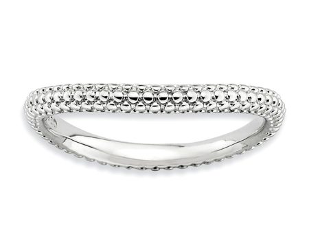 2.25mm Stackable Sterling Silver Curved Band For Sale