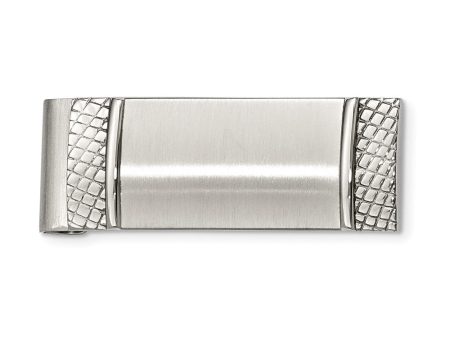 Brushed and Textured Spring Loaded Stainless Steel Money Clip Online Hot Sale