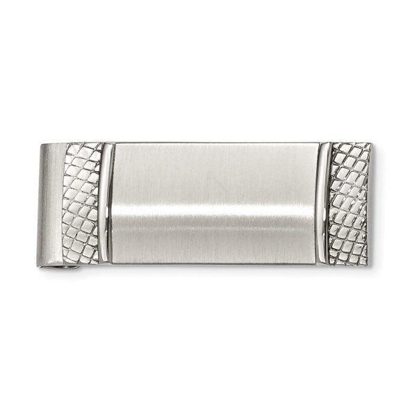 Brushed and Textured Spring Loaded Stainless Steel Money Clip Online Hot Sale