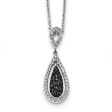 1 2 Cttw Black & White Diamond Teardrop Necklace in Sterling Silver Online Sale