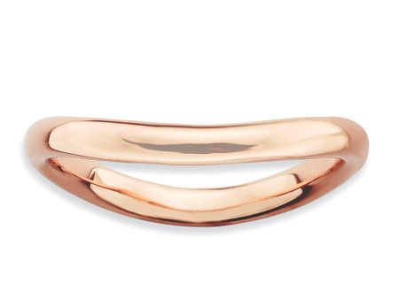 2.25mm Stackable 14K Rose Gold Plated Silver Curved Polished Band Online Hot Sale