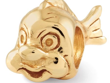 Animated Fish Bead Charm in 14k Yellow Gold Plated Sterling Silver Hot on Sale