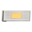 Men s Stainless Steel and Gold Tone Striped Spring Loaded Money Clip For Discount