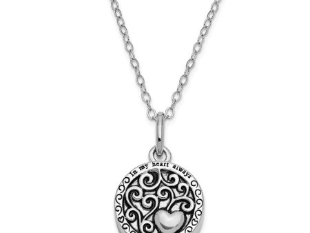 Antiqued Sterling Silver In My Heart Always Ash Holder Necklace, 18 in Sale