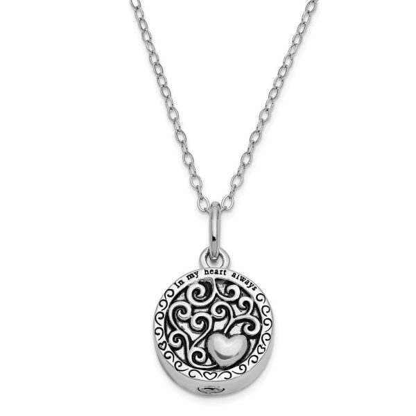 Antiqued Sterling Silver In My Heart Always Ash Holder Necklace, 18 in Sale