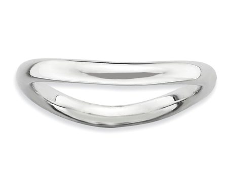 2.25mm Stackable Sterling Silver Curved Polished Band For Cheap