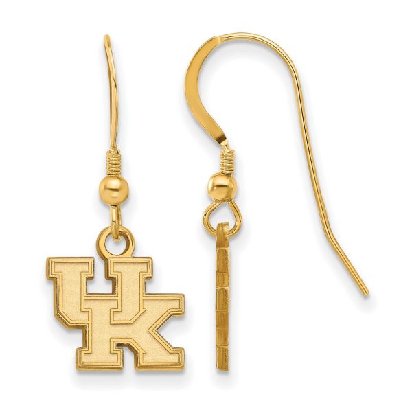 14k Gold Plated Silver Univ. of Kentucky XS (Tiny) Dangle Earrings For Sale