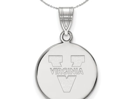 Sterling Silver U of Virginia Medium Disc Pendant Necklace Cheap