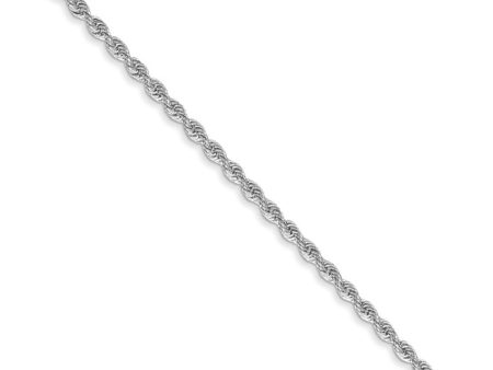 1.5mm, 14k White Gold, Handmade D C Solid Rope Chain Bracelet For Sale