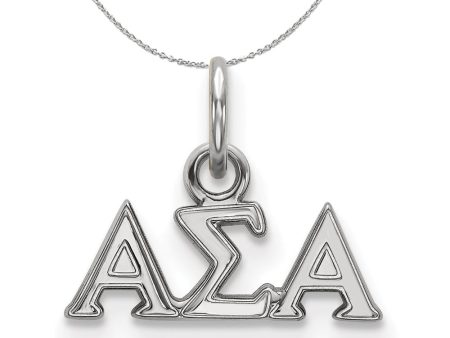 Sterling Silver Alpha Sigma Alpha XS (Tiny) Greek Necklace Discount