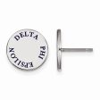 Sterling Silver Delta Phi Epsilon Blue Enamel Post Earrings For Sale