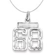 Sterling Silver, Varsity Collection, Small D C Number 68 Necklace on Sale