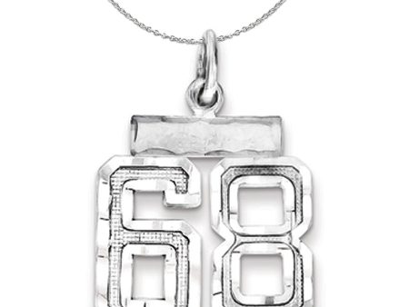 Sterling Silver, Varsity Collection, Small D C Number 68 Necklace on Sale