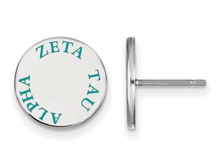 Sterling Silver Zeta Tau Alpha Enamel Post Earrings Discount