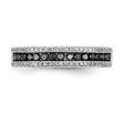 1 2 Ctw Black & White Diamond 4mm Tapered Sterling Silver Ring on Sale